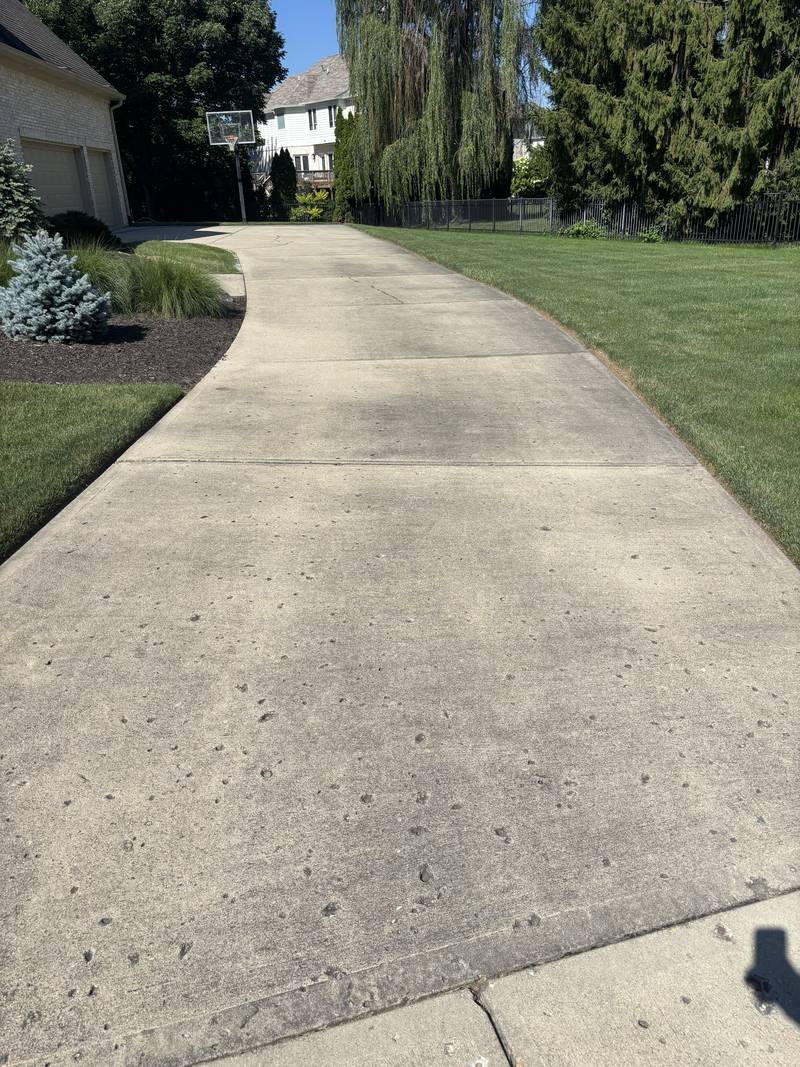 Driveway wash before