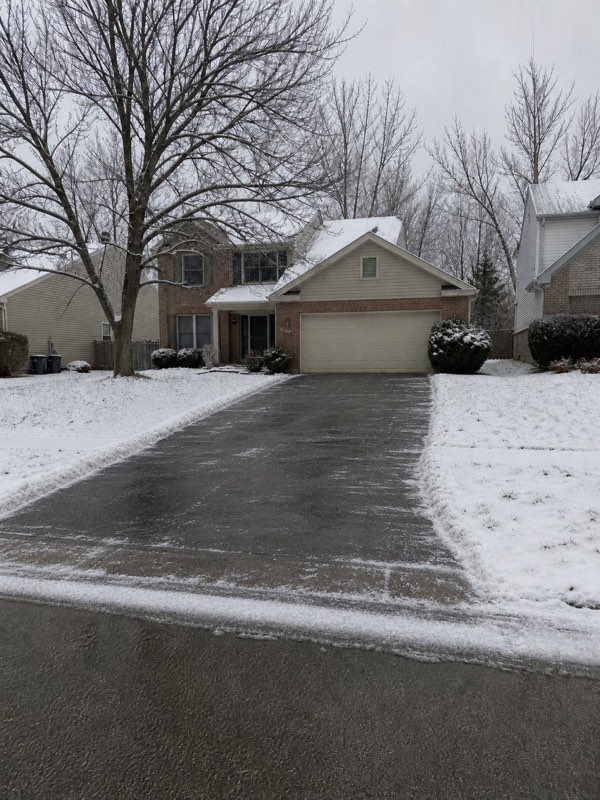 Illustration — the same driveway after trigger-depth clearing